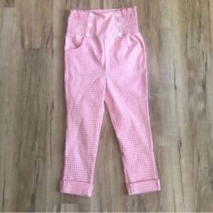 Pink Gingham Unique Vintage Ultra High Rise Capris